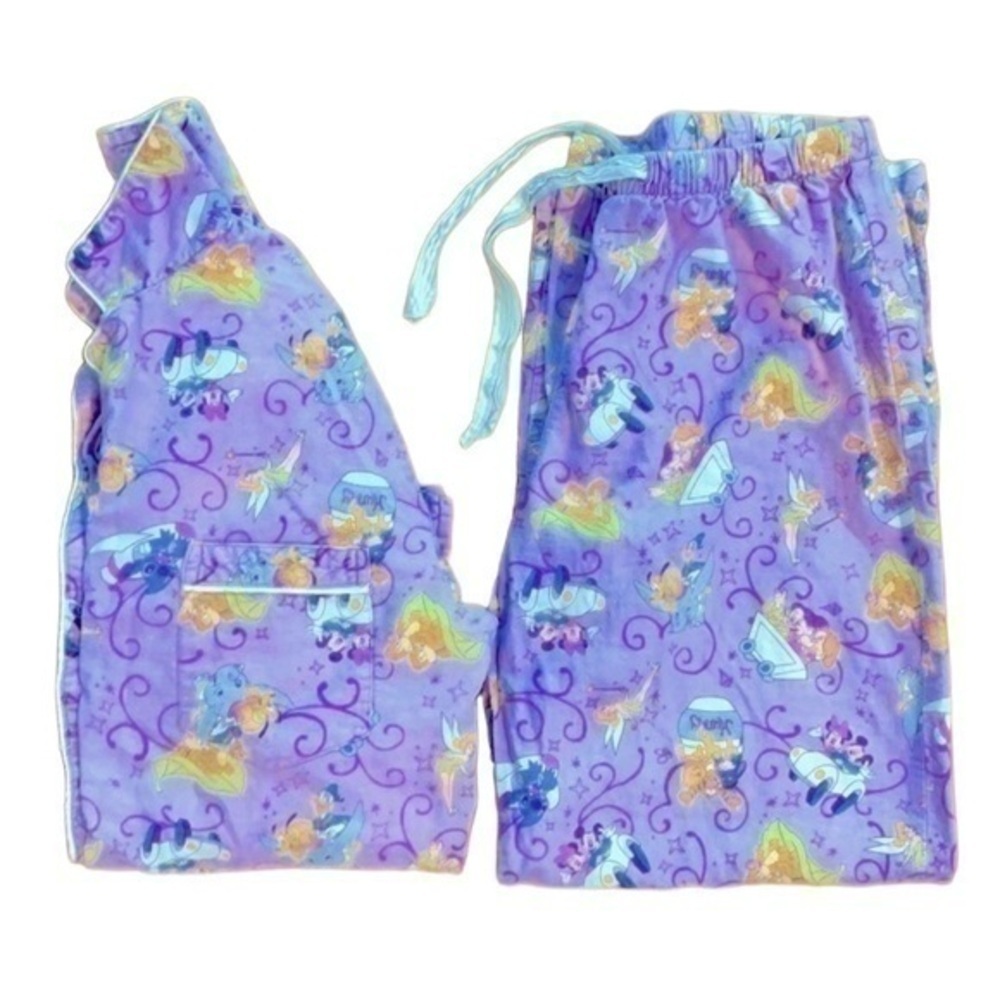 DISNEY | Youth Size Medium DISNEY Characters Purple Pajama Top & Bottom Set